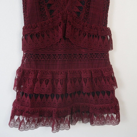 Self Portrait Teardrop Guipure Lace Mini Dress fits like a 6 - Picture 10 of 16